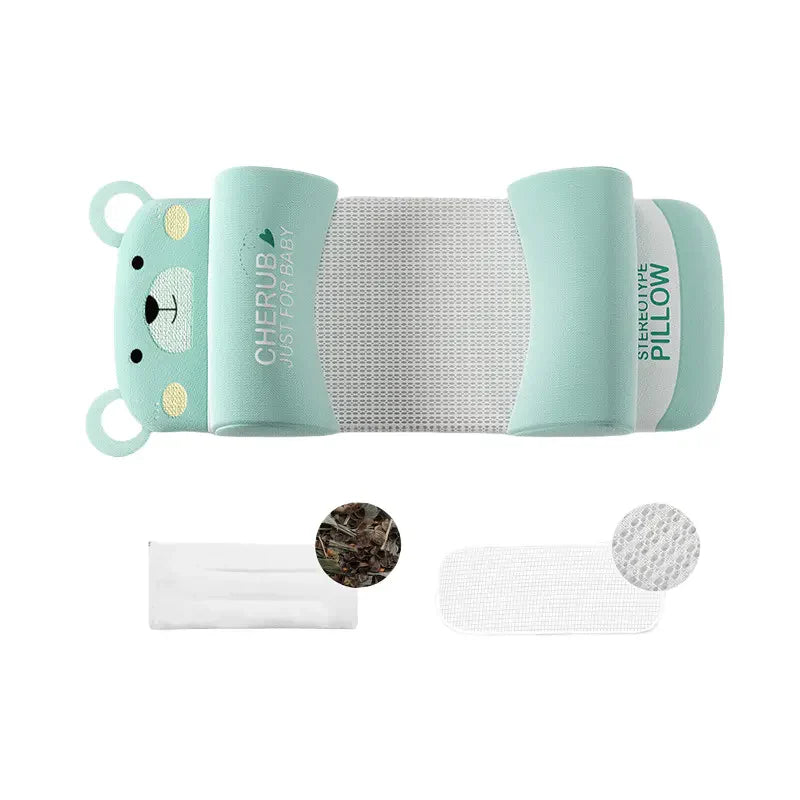 Newborn Baby Head Shaping Pillow – Anti Flat Head Memory Foam Cushion for Safe & Comfortable Sleep