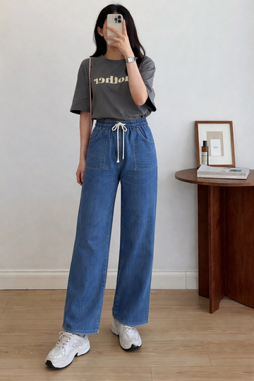Women's Relaxed Wide-Leg Denim Trousers