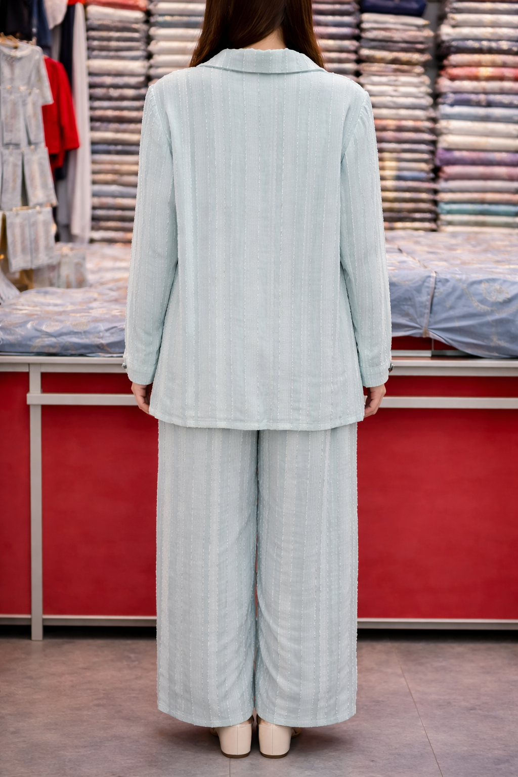 Sky Blue 'Happiness' Edition Co-ord Set | Premium Textured Boutique Suite