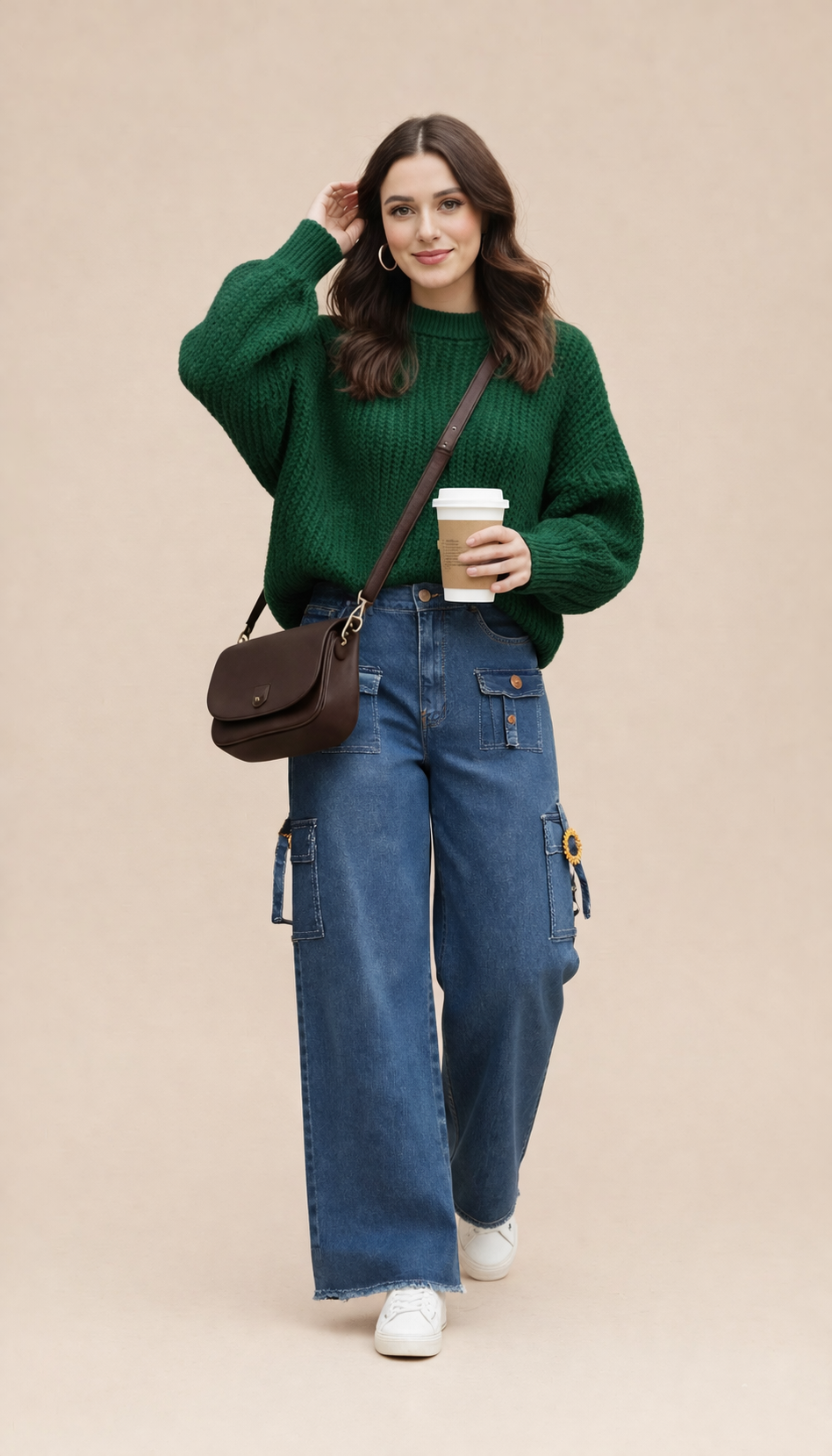 Women’s Denim Cargo Wide-Leg Jeans