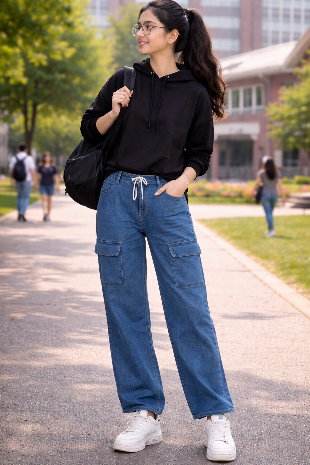 Women's Wide-Leg Cargo Denim