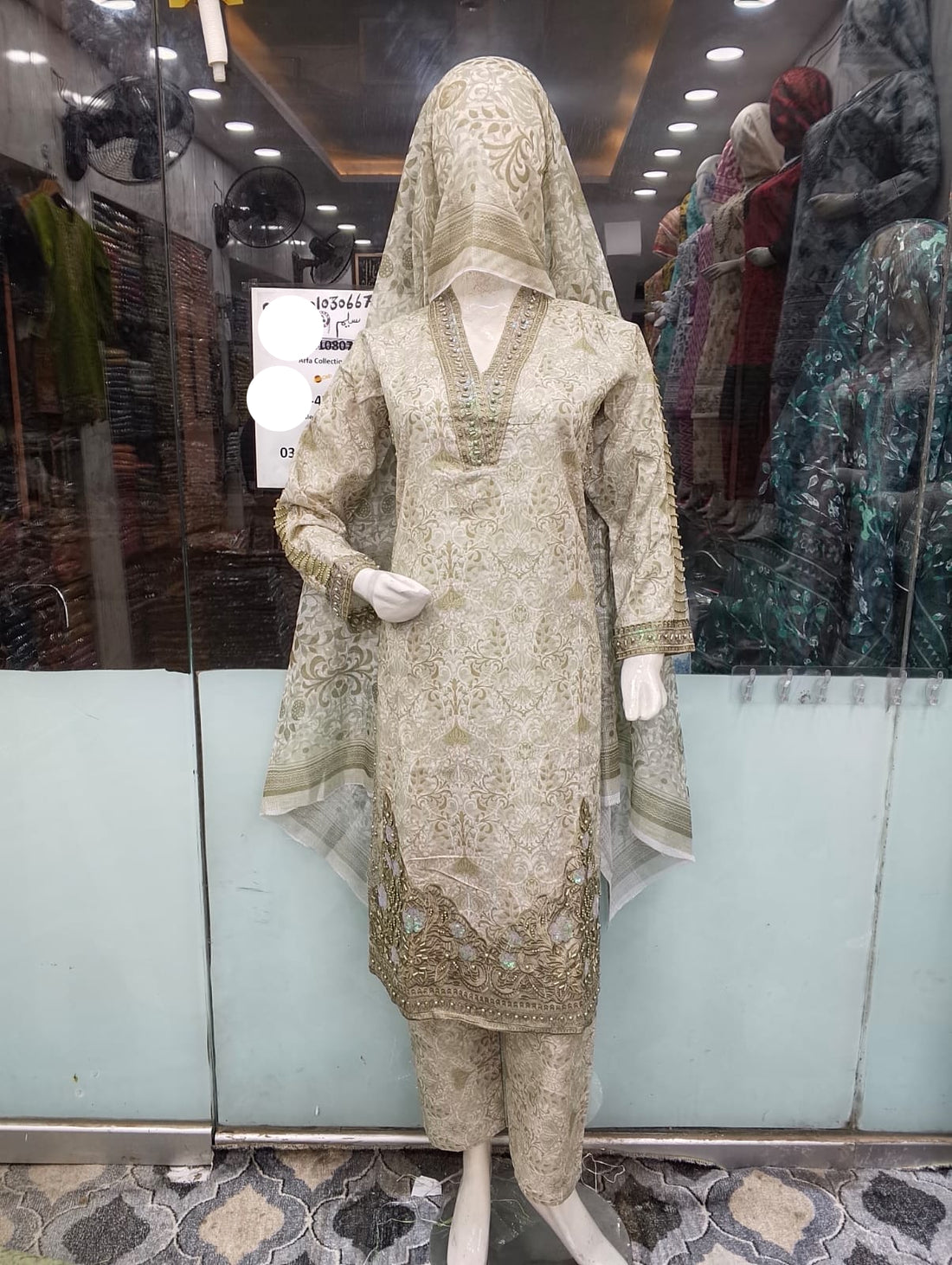 Ivory Luxe Embroidered Lawn Suit