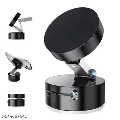 Magnetic Phone Holder with Vacuum Suction – 360° Adjustable Mount for Car & Home